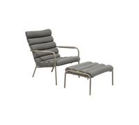 Hespéride Fauteuil relax de jardin SOLANI - Acier traité époxy, anti-rouille, Texaline - Café
