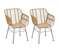 Lot de 2 fauteuils de jardin ""Lambada"" sésame en acier traité époxy - Hespéride