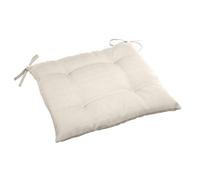 Galette de chaise carrée 4 points ""Korai"" blé 40x40x4cm en polyester - Hespéride