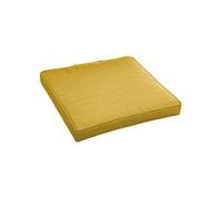 Hespéride - Galette de chaise d'extérieur à scratch Korai - 40 x 40 cm - Jaune moutarde - Korai