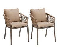 Hespéride Chaise de jardin ORIENGO aluminium mailles tressées miel/praline