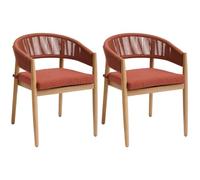 Hespéride Lot de 2 fauteuils de Jardin Tevio Brique