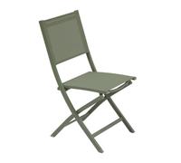 Lot de 4 chaises jardin pliante ESSENTIA Vert laurier Acier traité époxy, Aluminium Texaline Hespéride