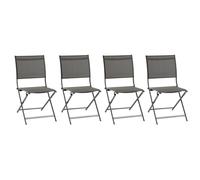 Hespéride Lot de 4 chaises de Jardin Pliantes Axant Anthracite & Graphite