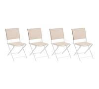 Hespéride Lot de 4 chaises de Jardin Pliantes Axant Lin & Blanc