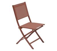 HESPERIDE - Lot de 4 Chaises de Jardin Pliantes Essentia Terracotta - L45xP57xH90 cm, Aluminium, Anti-Rouille, Résistant UV - Terrasse, Balcon