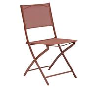 Lot de 4 chaises jardin pliante MODULA Acajou Acier traité époxy, Texaline Hespéride