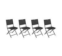 HESPERIDE - Lot de 4 Chaises de Jardin Pliantes Modula Anthracite - Acier Traité Epoxy Texaline - Dim 46 x 52 x 87 cm - Meuble d'Extérieur Pliable
