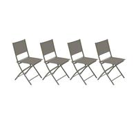 Lot de 4 chaises jardin pliante MODULA Noisette / Café Acier traité époxy, Texaline Hespéride