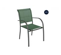 Hesperide Lot de 4 Fauteuils Piazza - Olive/Graphite