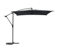 Hespéride - Parasol Déporté Carré Manoa Ardoise 2,5 x 2,5 m, Acier Anti Corrosion, Toile Déperlante, Orientable 360° - Pour Jardin, Terrasse