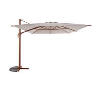 Hespéride - Parasol déporté rectangulaire inclinable melhia 4x3 m acajou/lin