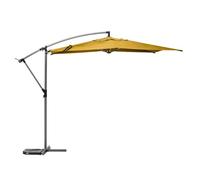 Hespéride - Parasol Déporté Rond Manoa Jaune Moutarde 3 m Acier Anti-rouille Toile Déperlante Amovible Orientable 360° Protection Soleil pour Jardin Terrasse
