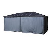 Rideaux pour pergola BELIZE Gris Ardoise 6 x 3 m - L. 600 H. 360 cm Polyester Hespéride