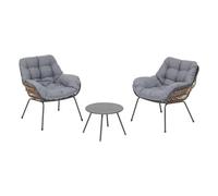 Salon de jardin duo PAOPAO Gris Graphite 2 places - Acier traité époxy, Traitement antirouille renforcé Hespéride
