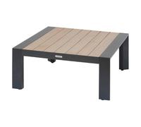 HESPERIDE - Table Basse Carrée Évasion Graphite et Honey, 87 x 87 cm, Aluminium Anti Corrosion - pour Jardin, Salon d'Extérieur
