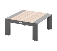 Table basse de jardin carrée ""Évasion"" graphite & honey 65 x 65cm en aluminium - Hespéride