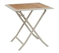 Table de jardin pliante carréee AZUA Epeautre / Argile 2 places - Aluminium traité époxy, Verre Hespéride