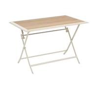Table de jardin pliante rectangulaire AZUA Epeautre / Argile 4 places - Aluminium traité époxy, Verre Hespéride
