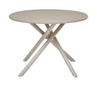 Table de jardin ronde NEBULLIA Argile 4 places - Aluminium traité époxy, Traitement anti-rouille renforcé Hespéride