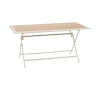 Table de jardin pliante rectangulaire AZUA Epeautre / Argile 6 places - Aluminium traité époxy, Verre Hespéride