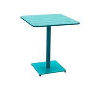 Table de jardin carrée PHUKET Bleu canard 2 places - Acier traité époxy, Traitement antirouille renforcé Hespéride
