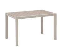Hespéride Table de jardin Evasion – Effet bois, aluminium époxy, 4 places – Lin/Argile