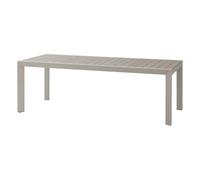 Hespéride Table de jardin ÉVASION Effet bois – Aluminium traité époxy, 8 places Lin Argile