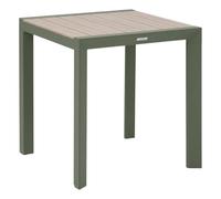 Hespéride Table de jardin ÉVASION – Effet bois, Alu traité époxy – Lin Vert laurier 2 places