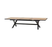 Table de jardin extensible AXIOME Effet bois Noix Graphite 12 places - Aluminium traité époxy Hespéride