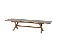 HESPERIDE - Table de Jardin Extensible Axiome Graphite/Miel - 12 Places - Aluminium Traité Epoxy Antirouille - Meuble d'Extérieur à Rallonge Automatique