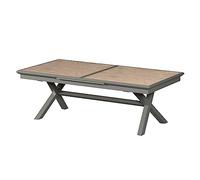HESPERIDE - Table de Jardin Extensible Axiome Miel/Praline - 12 Places - Aluminium Traité Epoxy Antirouille - Meuble d'Extérieur à Rallonge Automatique