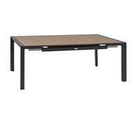Hespéride - Table de Jardin Extensible carrée évasion Effet Bois Honey et Argile 10 Places Lates en Aluminium