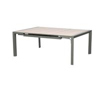 Hespéride - Table de Jardin Extensible Carrée Evasion Vert Laurier - 10 Places - Aluminium Antirouille Aluminium Effet Bois - Meuble d'Extérieur Rallonge