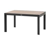 Hespéride - Table de Jardin Extensible Évasion - Effet Bois Honey/Graphite - 140 x 100 x 75 cm - Aluminium, 10 Places - pour Terrasse