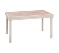 Table de jardin extensible rectangulaire PIAZZA Epeautre / Argile 12 places - Aluminium traité époxy, Verre trempé Hespéride