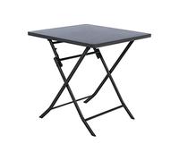 HESPERIDE - Table de Jardin Pliante Carrée Greensboro 2 Places Gris Graphite - Acier Antirouille Renforcé - Mobilier pour Jardin, Balcon, Terrasse