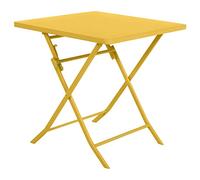HESPERIDE - Table de Jardin Pliante Carrée Greensboro 2 Places Jaune Moutarde - Acier Antirouille Renforcé - Mobilier pour Jardin, Balcon, Terrasse