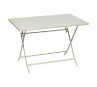 Table de jardin pliante rectangulaire GREENSBORO Argile 4 places - Acier traité époxy, Traitement antirouille renforcé Hespéride