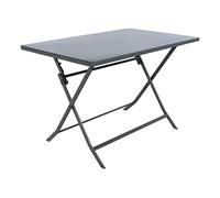 Table de jardin pliante rectangulaire GREENSBORO Graphite 4 places - Acier traité époxy, Traitement antirouille renforcé Hespéride