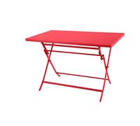 Table de jardin pliante rectangulaire ""Greensboro"" groseille 4 places en acier traité époxy - Hespéride