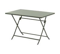 Table de jardin pliante rectangulaire GREENSBORO Vert laurier 4 places - Acier traité époxy, Traitement antirouille renforcé Hespéride