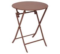 Hespéride - Table de Jardin Pliante Ronde Greensboro 2 Places Acajou - Acier Antirouille Renforcé - Mobilier pour Jardin, Balcon, Terrasse