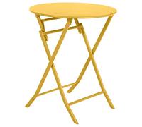 Table de jardin pliante ronde GREENSBORO Moutarde 2 places - Acier traité époxy, Traitement antirouille renforcé Hespéride