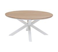 Hespéride Table de jardin ORIENGO ronde Acacia blanc 4 places – Aluminium traité époxy – FSC®