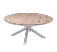 Hespéride – Table de jardin ronde Oriengo – Acacia blanc, 8 places, aluminium époxy, certifié FSC®