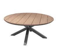 Table de jardin ronde ORIENGO Acacia Graphite 8 places - Aluminium traité époxy, certifié FSC® Hespéride