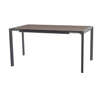 Table haute de jardin extensible ÉVASION Seigle effet bois Graphite 8 places - Aluminium traité époxy Hespéride