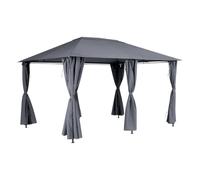 Hespéride - Toile de Rechange pour Tonnelle Santorini - Ardoise - 3,88 x 2,94 m - Polyester Déperlant, Anti-UV - pour Pavillon de Jardin
