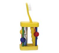 Hess Holzspielzeug 14533 - Porte-Brosse à Dents en Bois, avec sablier Rotatif avec du Sable coloré, pour Les Enfants, Fait à la Main, en 4 Couleurs différentes, pour Un Usage Quotidien Lors